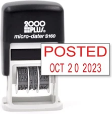 Cosco 2000 Plus Self-Inking Rubber Date Office Stamp with Posted Phrase & Date -