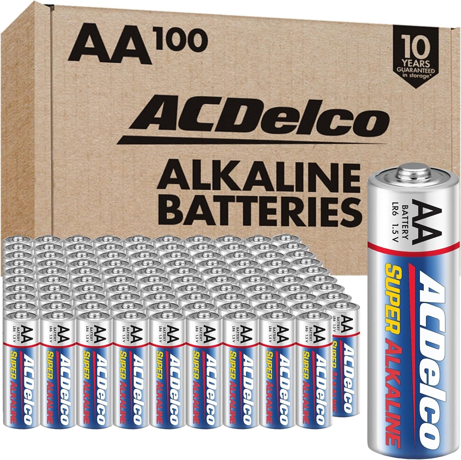 ACDelco AA Batteries, Super Alkaline AA Battery, 1.5-Volt, 100-Count, AC060-image
