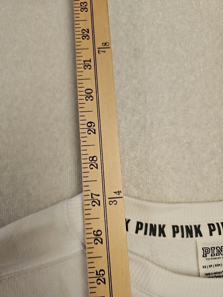 Sudadera Rosa Victoria's Secret Para Mujer XS Manga Larga Gráfico Azul Blanco Foto 3 de 4