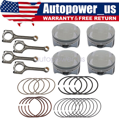 Connecting Rod & Piston & Ring Set For 11-16 Kia Forte 12-16 Hyundai Elantra 1.8