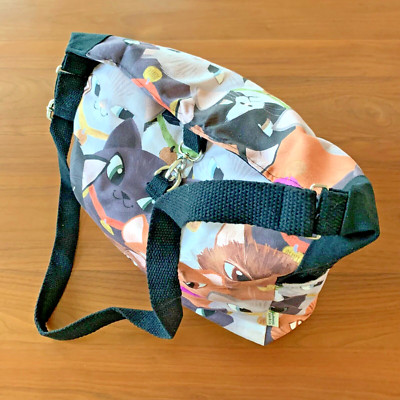 AuthenticStyle&Co. Handmade Cotton Tabby, Black Cat Face Print Shoulder Bag