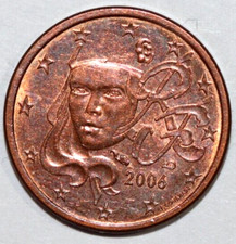 France  2006  Eurocent  Human Face-   Foreign Coin 16.3mm