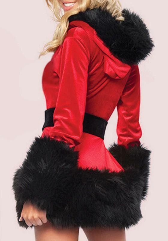 ¡NUEVO! Disfraz de Papá Noel J Valentine con Capucha Negro 1022SC-Mini Vestido Negro y Rojo-M Foto 2 de 3