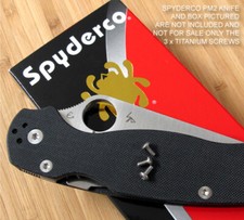 3 Piece Custom Titanium T6 Torx Pocket Clip Screws for Spyderco PM2 (NO KNIFE)