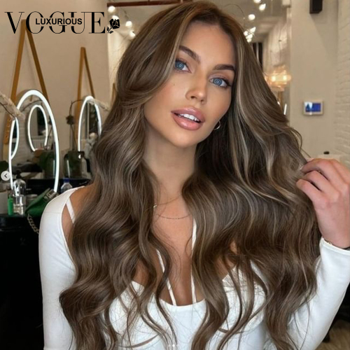 Highlight Brown Lace Front Wig Women Human Hair Deep Wave Body Wave Blonde Wig - Bild 2 von 12