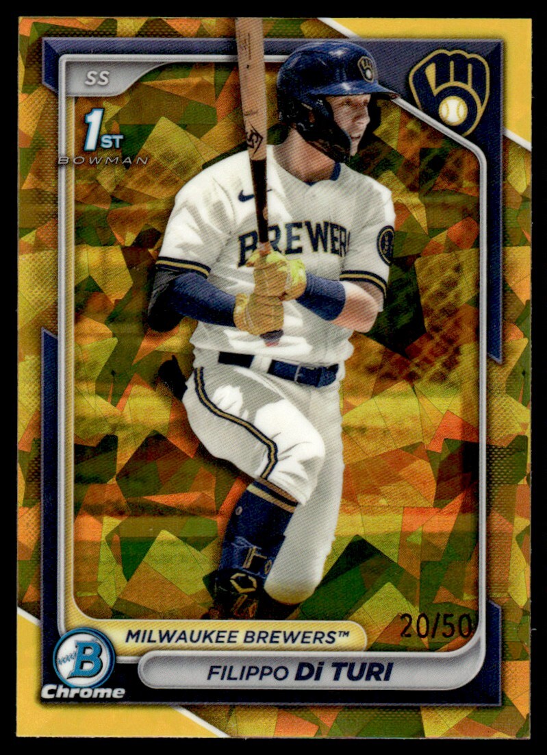 2024 1st Bowman Chrome Gold Sapphire Filippo Di Turi #BCP-101 20/50 Milwaukee