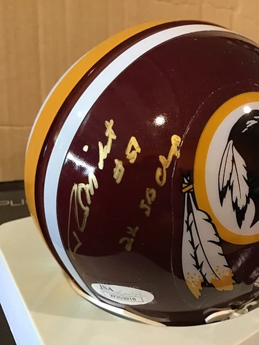 RICH MILOT #37 “2X SB CHAMPS” REDSKINS SIGNED AUTO MINI HELMET JSA