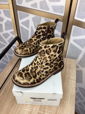 Pepe Devore Pony hair leather big girls booties 31 us 13.5 animal print Italy