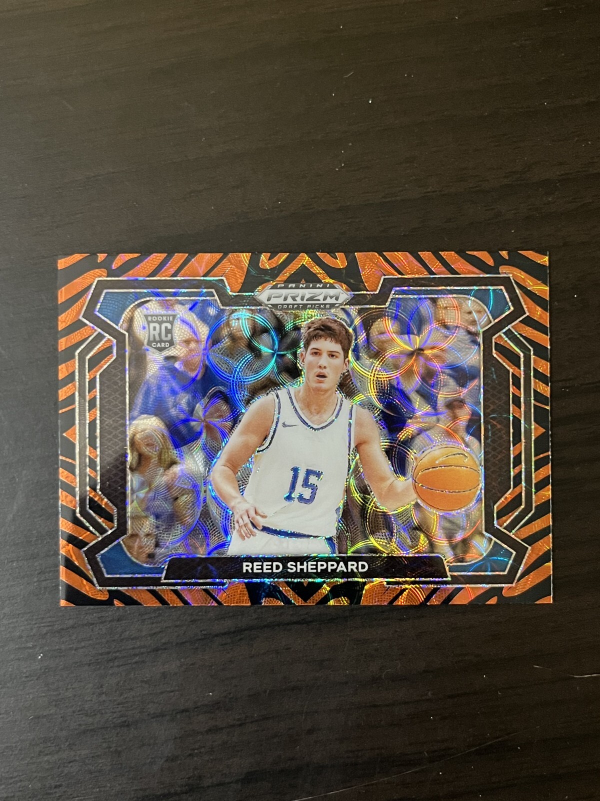 Reed Sheppard 2024-25 Prizm Draft Picks Rookie Variation Tiger Stripe SSP #21 RC