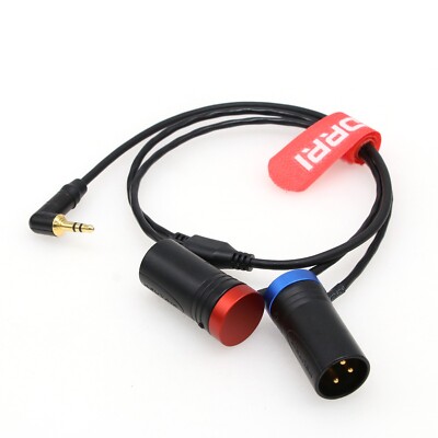 3.5mm Stereo Jack to Dual Low-Profile XLR 3Pin Audio Cable for Sound Devices