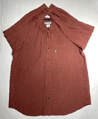 Columbia Shirt Men's size XL Cotton Red Plaid Long Sleeve Button Down pocket - Image 1 of 4