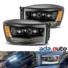 For 2006-2009 Dodge Ram Led Drlsignal Polished Black Projector Headlights Set For 2006-2009 Dodge Ram Led Drlsignal Polished Black Projector Headlights Set