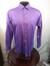 Michael Kors Mens 16 34/35 Button Down Shirt Purple Cotton Ls