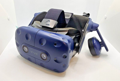 HTC Vive Pro HMD OLED VR Headset w/ L/R Headphones + Strap/Pads - No Cables