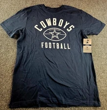 Mens Medium Dallas Cowboys Navy Blue Short Sleeve Shirt NWT NFL