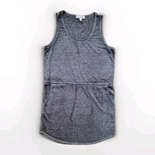 Harlow & Rose Dress Black Stone Wash Tie Waist Tee Pockets Crew Sz M Super SOFT