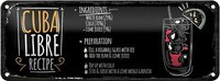 Blechschild Rezept Cuba Libre Cocktail Recipe 27X10Cm Deko Schild Tin Sign