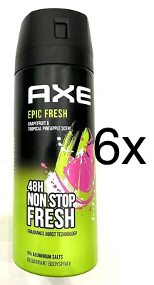 6x AXE Bodyspray Epic Fresh  Deo Spray ohne Aluminium Deodorant (6x 150ml)