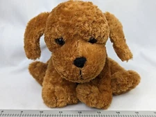 Fiesta Brown Kohair Dog Plush 5 Inch Sitting Stuffed Animal Toy
