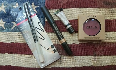 Nudestix Gilt Liner, Spice Islands Color/Base, Revlon Liner, Stila Pigalle Shadow