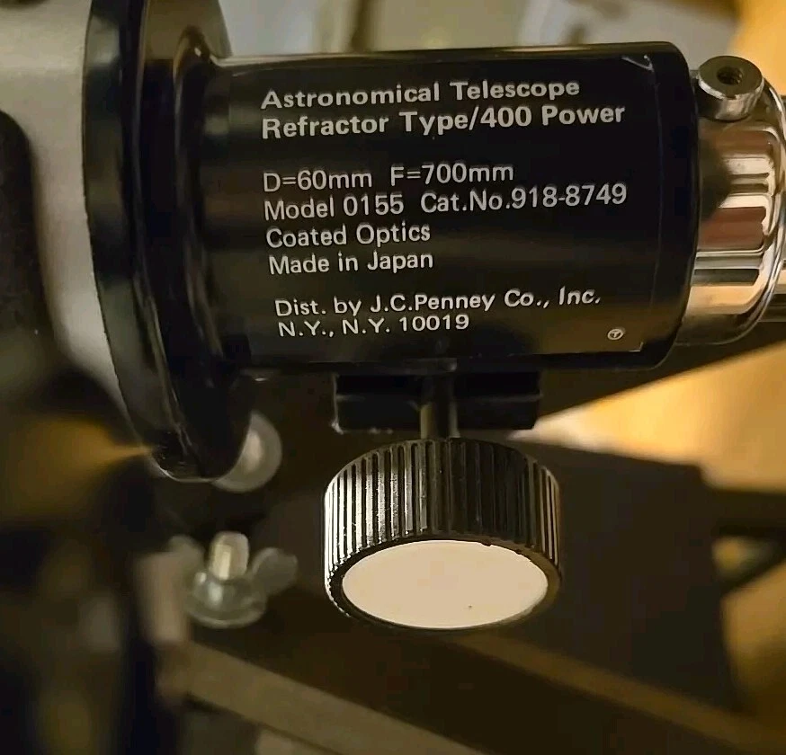 Vintage Astronomical Refractor Telescope 400 power JCPenneys Model 0155 - Image 3 of 4