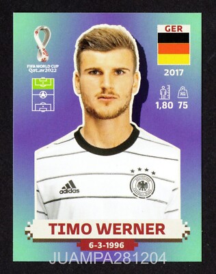 Sticker Timo TIMO WERNER GER 20 GERMANY CROMO STICKER FIFA WORLD CUP QATAR 2022 ...