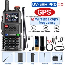 BAOFENG 5RH GPS 10W WALKIE TALKIE MULTI BAND RECHARGEABLE TWO WAY RADIOS KIT 2X