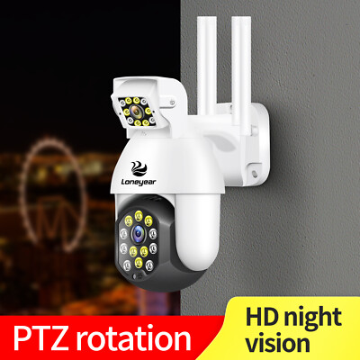Dual Lens Outdoor Wireless Home Security IP WIFI Camera PTZ P2P CCTV 2K FHD Cam 