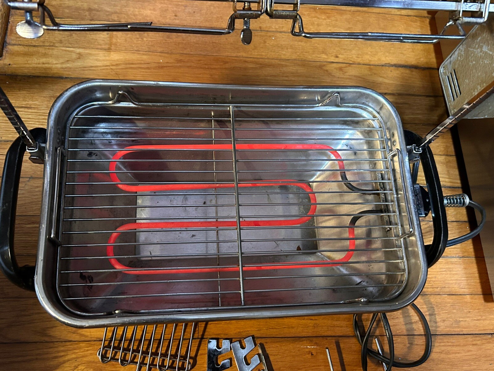 Farberware 455N 450 Open Hearth Indoor Electric Grill Broiler Rotisserie W Motor