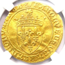 1483-98 France Gold Charles VIII Ecu d'Or FR-318 - Certified NGC AU Details