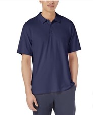 Kirkland Signature Men  s Regular Fit Performance Polo Blue Large Moisture Wickin