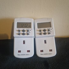 2x Masterplug TES7 7 Day Electronic Plug Timers Spares Repair Working