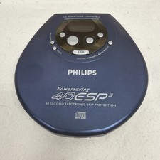 Philips CD Player 40 ESP3 W/ Bass-Boost Anti-Skip Rewritable Compatible Blue