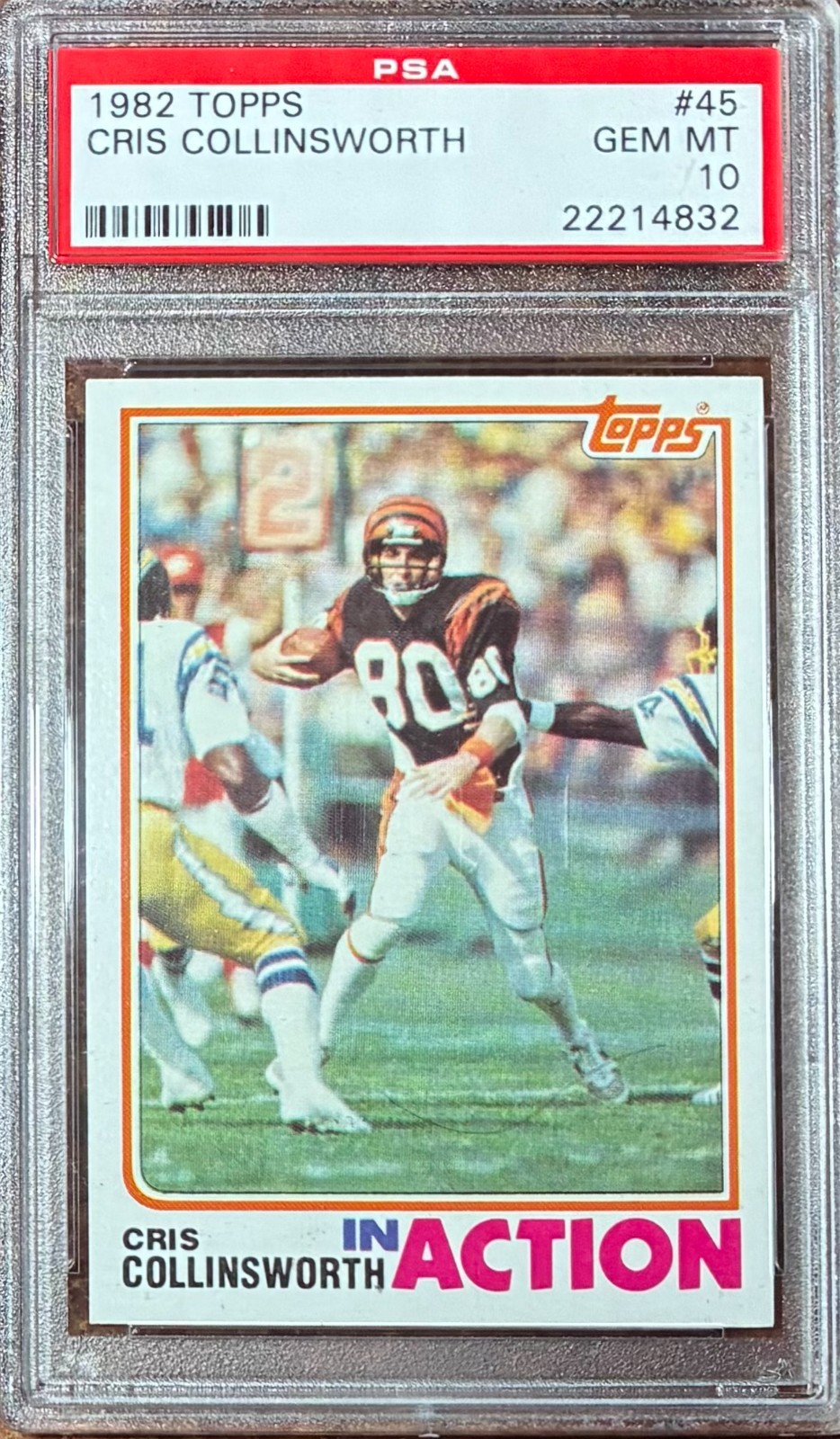 1982 TOPPS #45 CRIS COLLINSWORTH PSA 10 GEM MINT BENGALS RC ROOKIE
