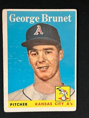 1958 Topps George Brunet #139 ROOKIE Kansas City Athletics Vg RC