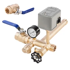 Uimoso 1"x11" Pressure Tank Tee Kit with 40/60 PSI Switch & 1" Gate Valve