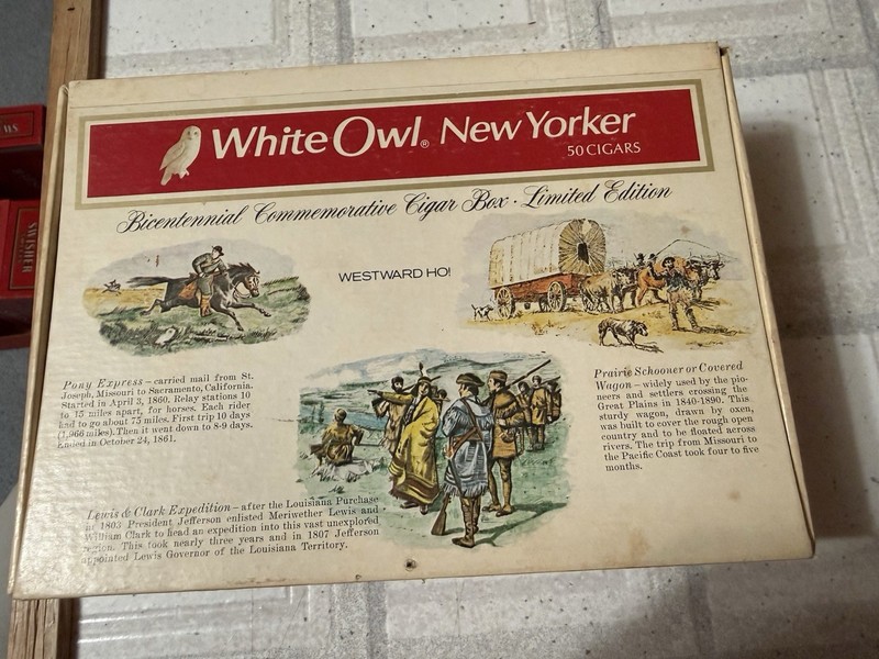 RARE WHITE OWL NEW YORKER BICENTENNIAL COMMEMORATIVE LIMITED EDITION CIGAR BOX