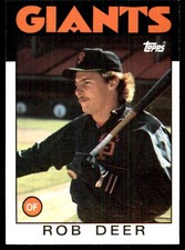 Rob Deer 1986 Topps #249 Giants MLB READ FREE SHIPPING AutographDen