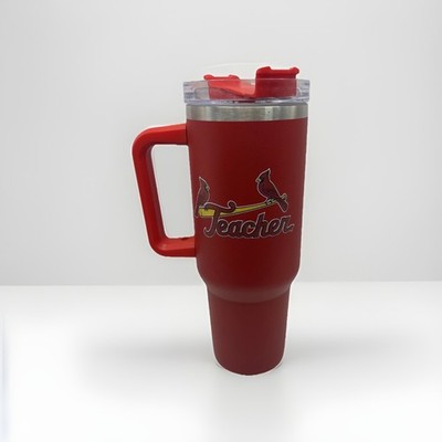 St. Louis Cardinals Teacher-themed Cardinals 40 oz. tumbler May 2023 SGA NOSTRAW
