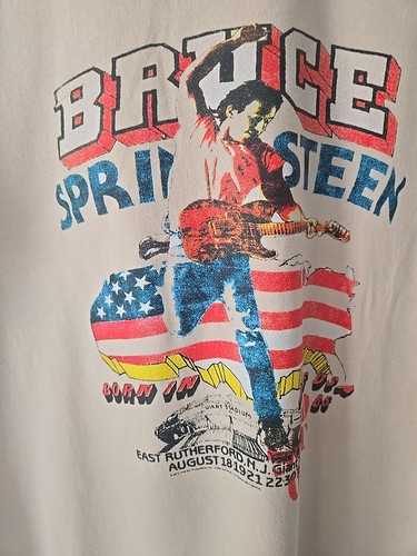 Bruce Springsteen E Street Band T-Shirt Men 2XL Tan Concert Tee East Rutherford - Picture 12 of 19