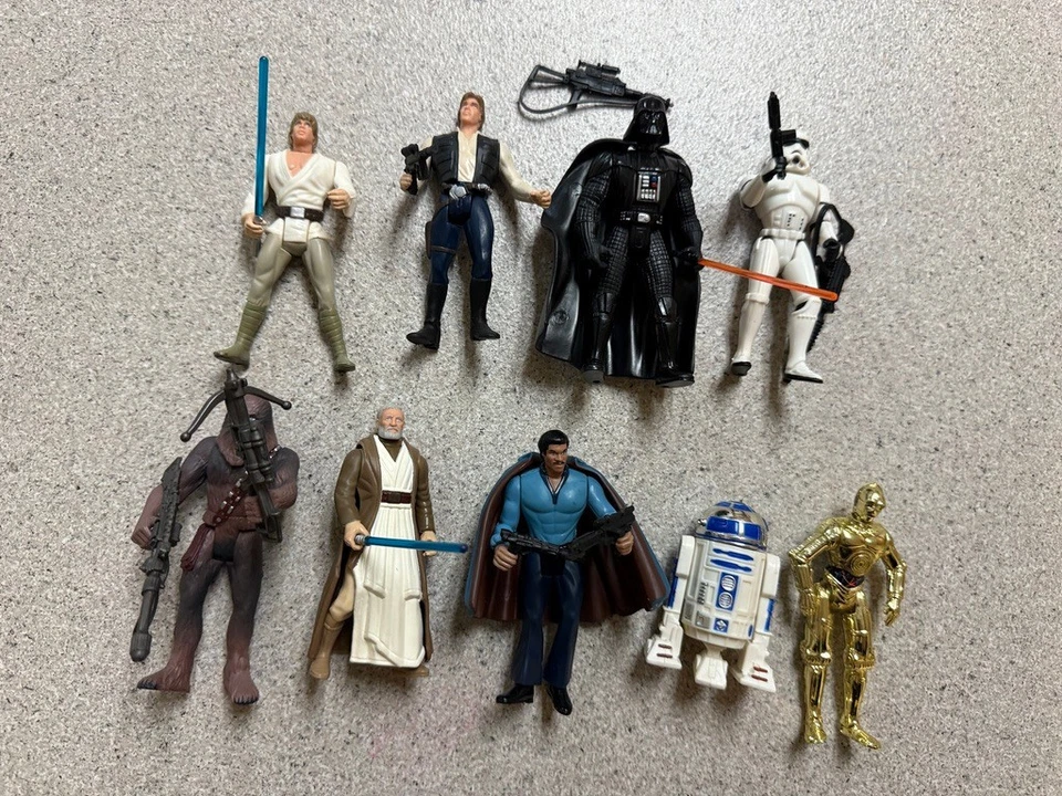 LOTE DE 9 figuras de acción y armas vintage de Star Wars 1995. Foto 2 de 4