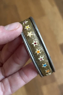 Bracelet manchette Artisanal laiton Femme Vintage Authentique En Bon État - Photo 1/4