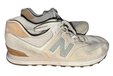 New Balance Lifestyle 574 Men’s Sea Salt Ocean Haze Suede Shoes Size 10 D