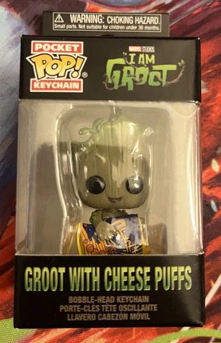 Funko Pocket Pop Groot With Cheese Puffs Marvel: I Am Groot Keychain