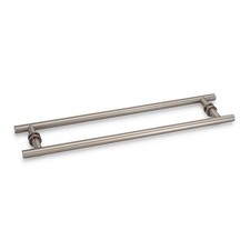 Counterpoint 18" Cuttable Back-to-Back Towel Bar with Rosettes - Brushed Nickel