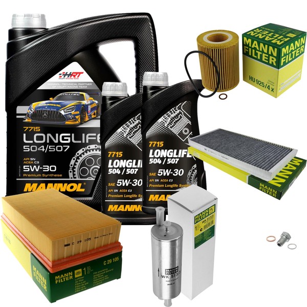 Mann Inspektionspaket 7L Mannol Longlife 504/507 5W-30 FüR BMW E53 3.0I-image