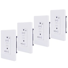 4Pack Slim 15AMP GFCI GFI Outlet Receptacle Tamper Resistant-ETL Listed White WR