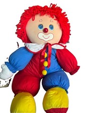 Vintage 1985 AmToy Inc Clown Red, White  Blue Striped Large Plush Toy 28 Inches
