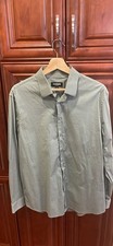 Mens Express Sage Extra Slim Dress Shirt, Sz. L