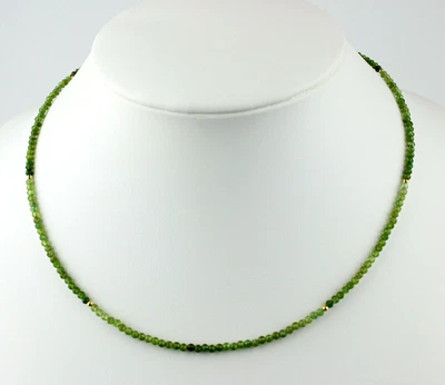 Turmalin grün Kette Edelsteinkette Farbeverlauf verdelith halskette Edel 45 cm - Bild 1 von 3